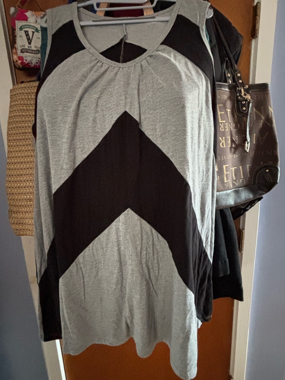 Lane Bryant Gray and Black Chevron Sleeveless  Summer Dress or Cover-Up